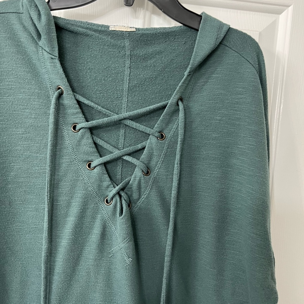 Olive or Army green lace up hoodie